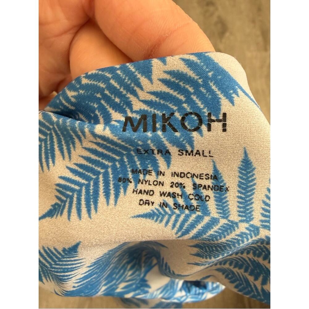Mikoh Hinano One Piece Swimsuit XS Blue Fern Hawaii Deep Plunge - Picture 4 of 4